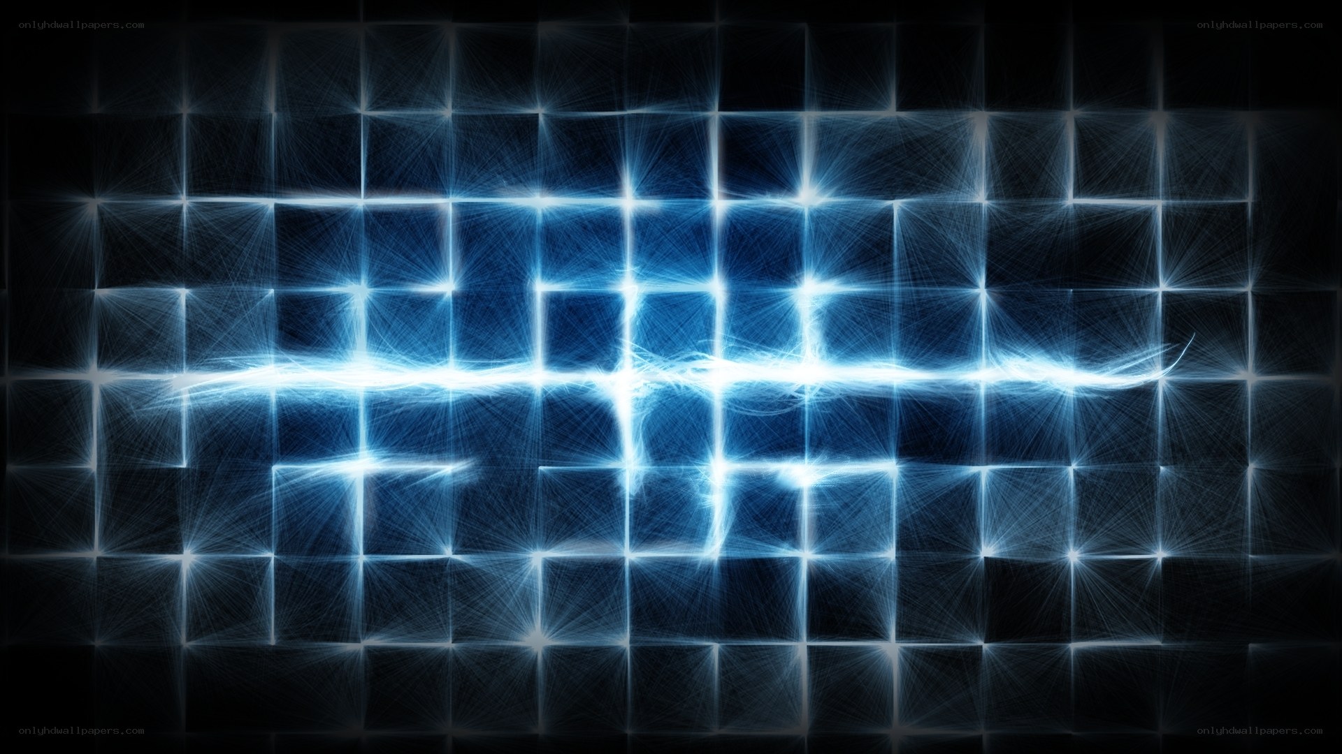 blue grid light pattern