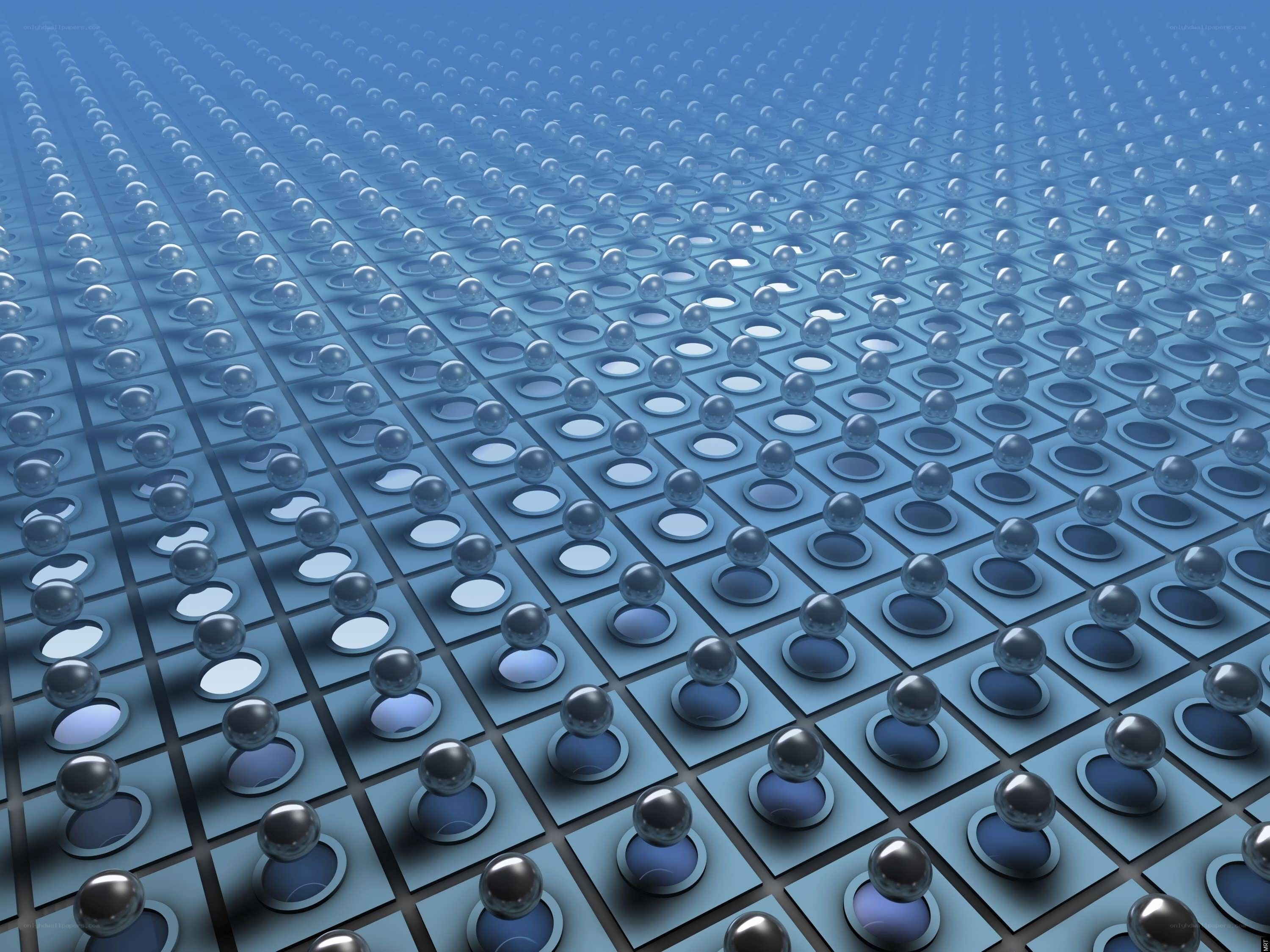 blue grid of spheres