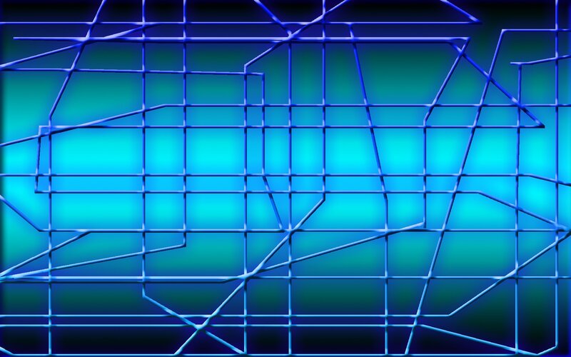 Blue Grid Pattern — Abstract, Digital Art