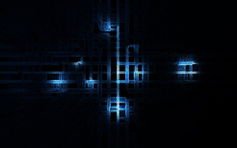 Blue Grid Pattern — Black