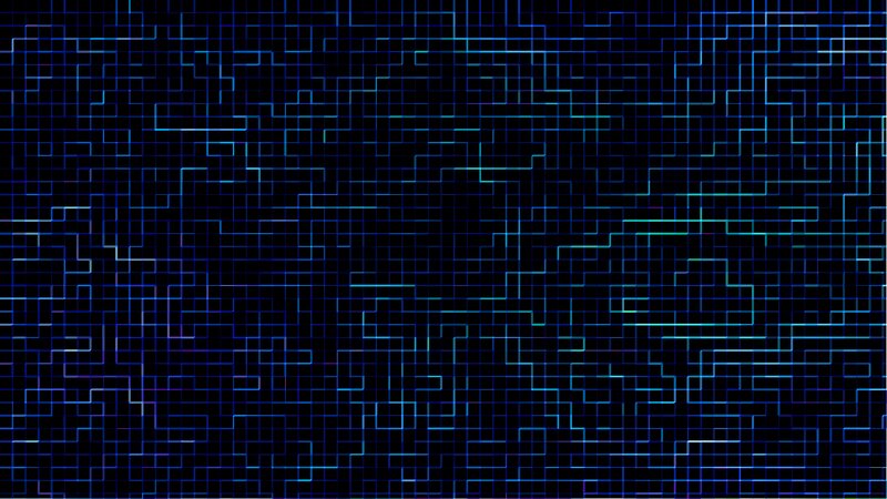 Blue Grid Pattern — Technological, Abstract, Lines