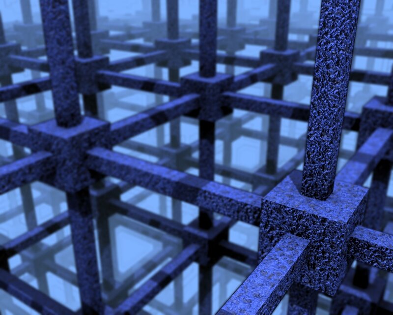 blue grid structure