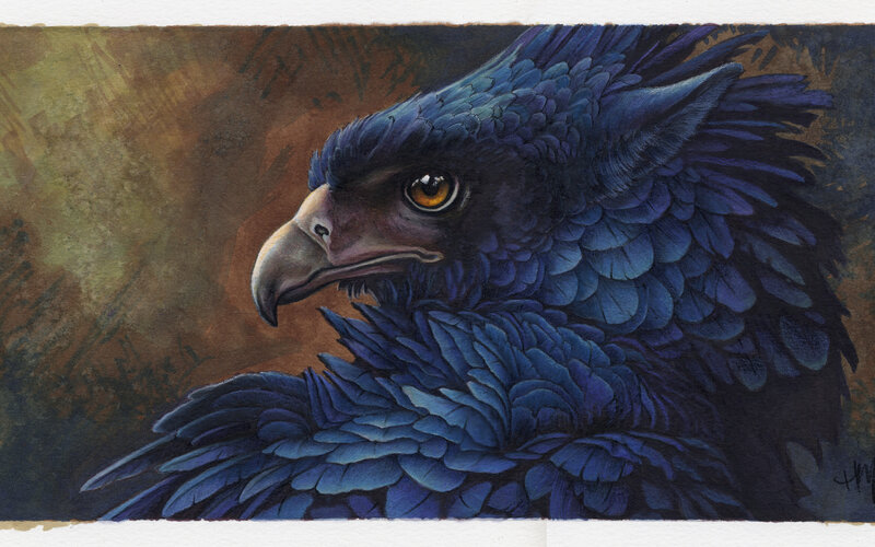 Blue Griffin Head