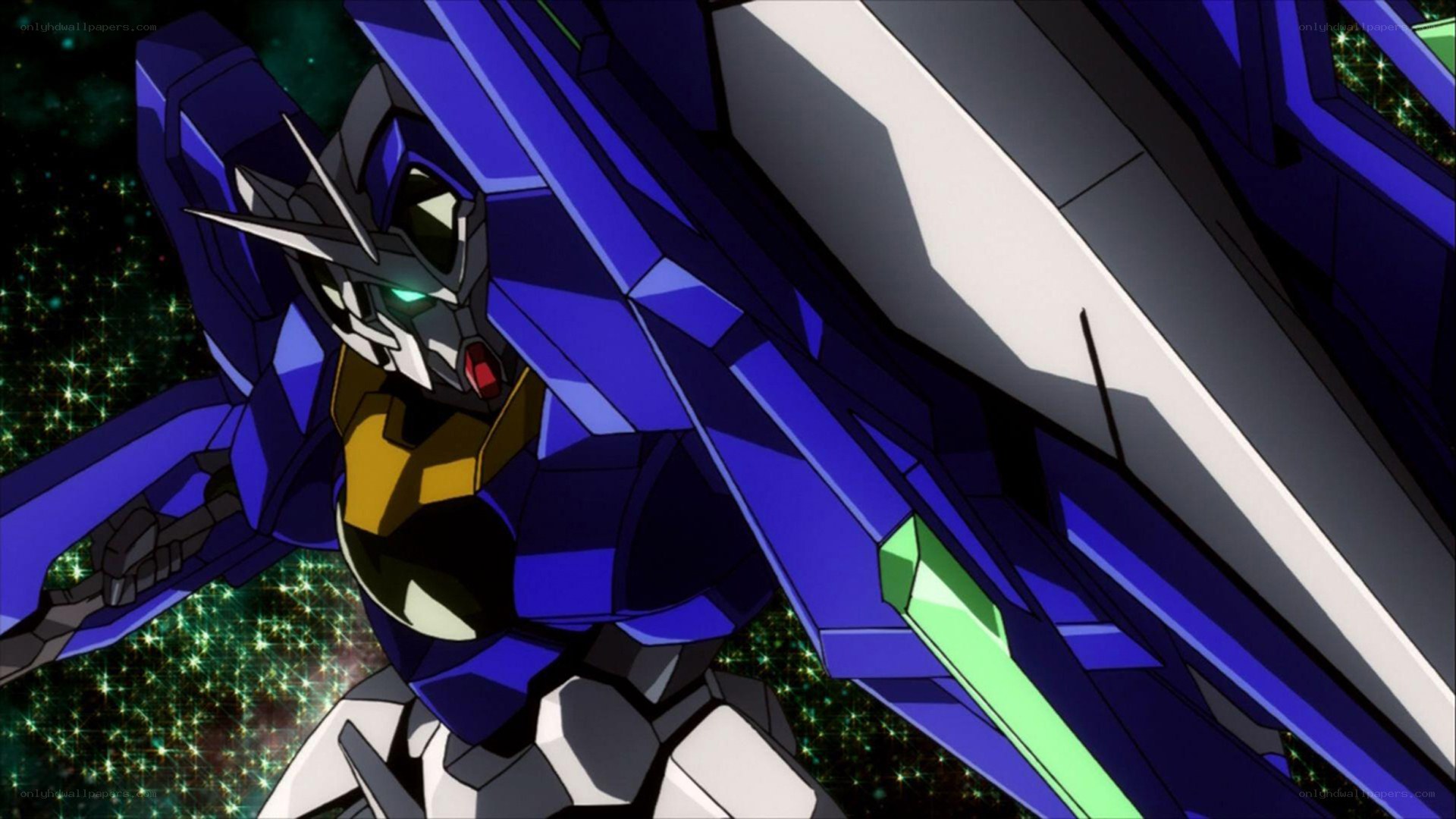 Blue Gundam in space