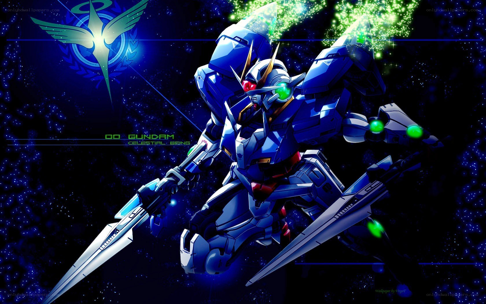 Blue Gundam in space