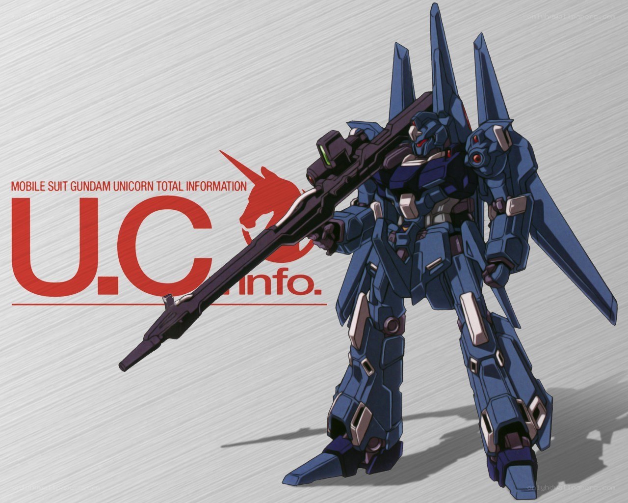 Blue Gundam with rifle