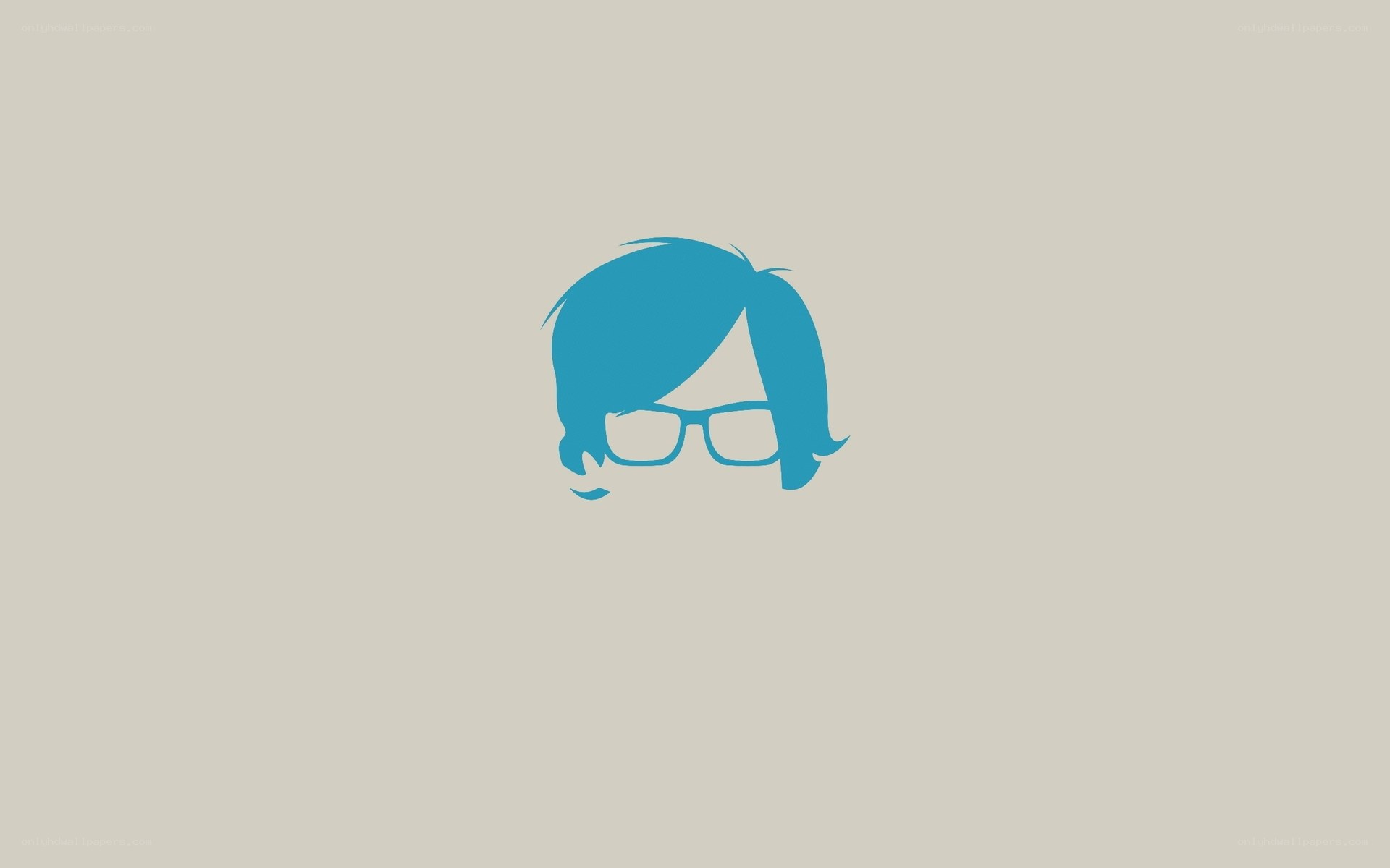 blue hair and glasses icon