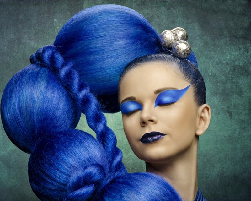 Blue hair and makeup art