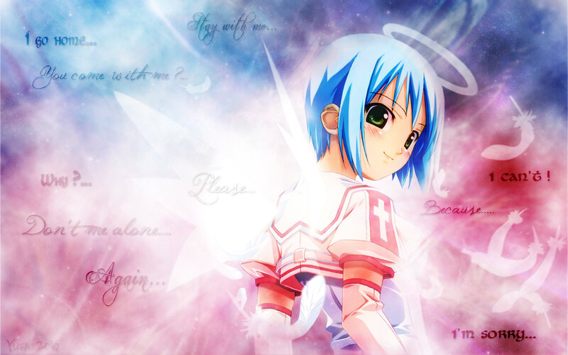 Blue-haired Angel Character — Blue, Dramatic
