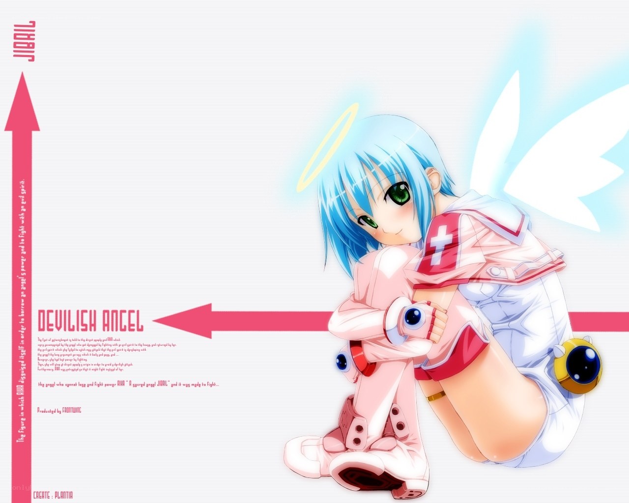 blue-haired angel character