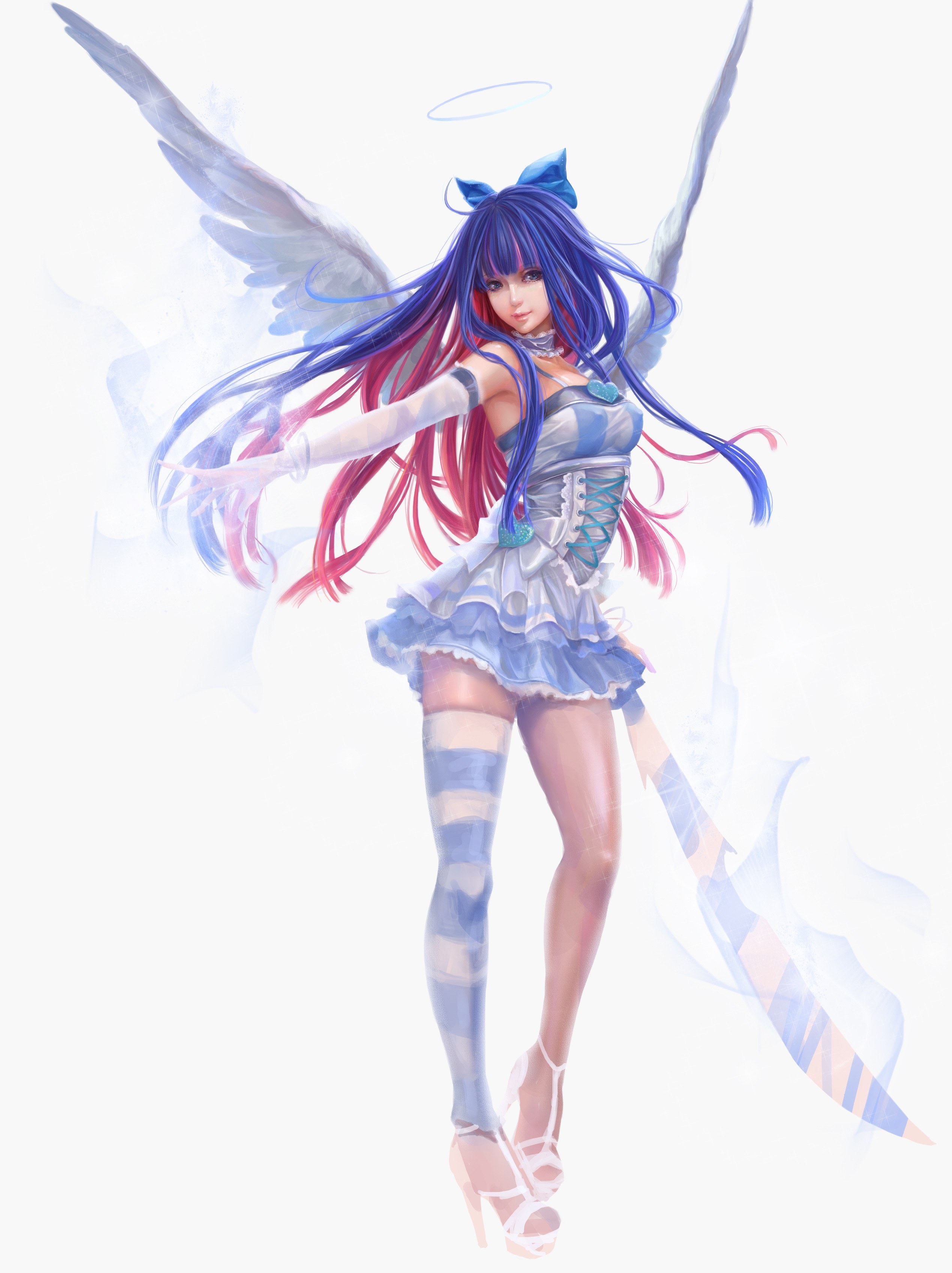 blue-haired angel girl