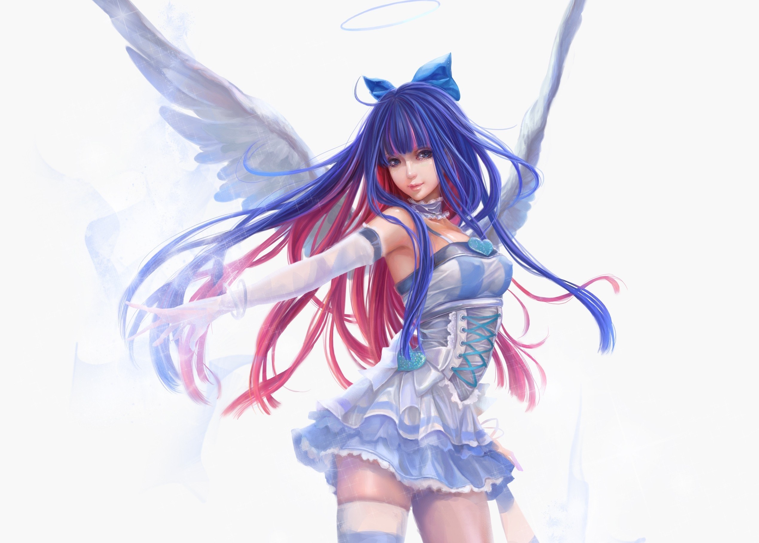 blue-haired angel girl