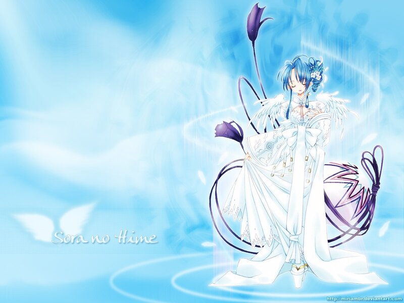blue-haired angel girl