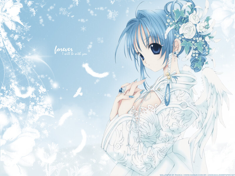 Blue-haired Angel Girl — Blue, Serene, Winter