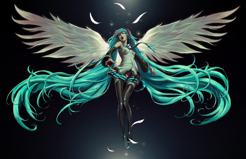 Blue-haired Angel Girl — Cyan