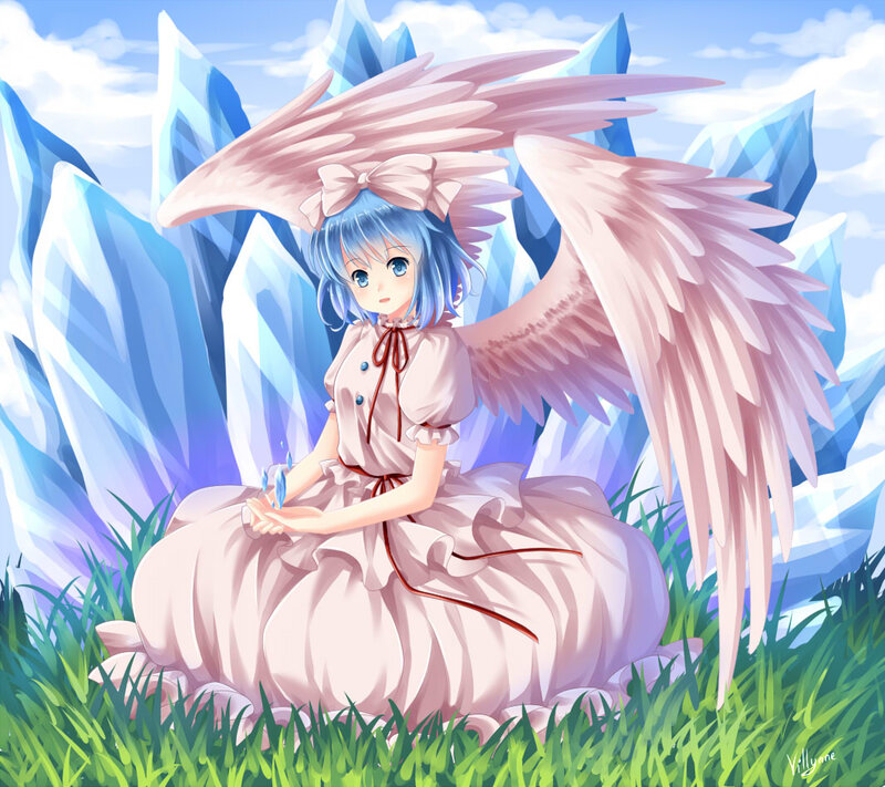 Blue-haired Angel Girl — Pink, Serene