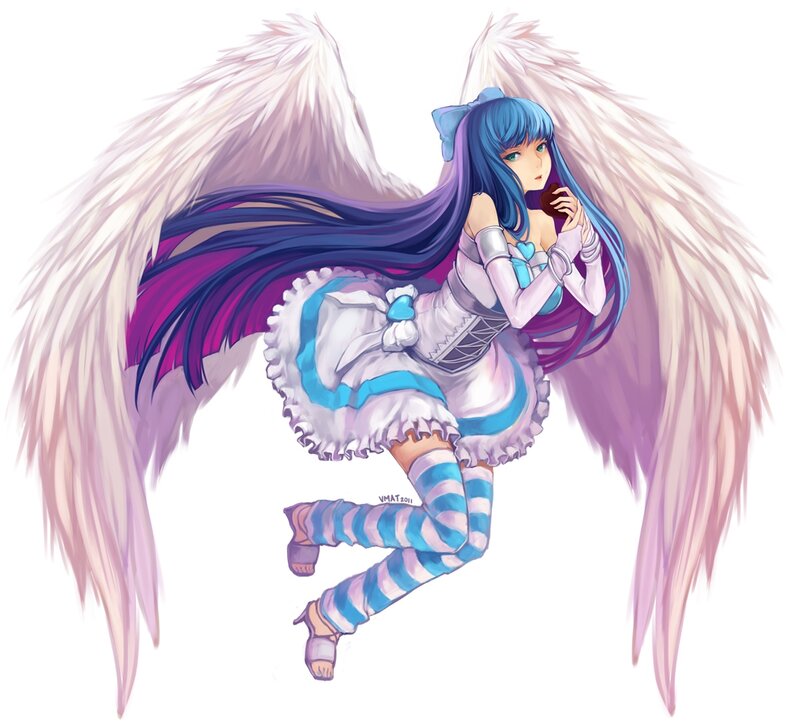 Blue-haired Angel Girl — White, Calm
