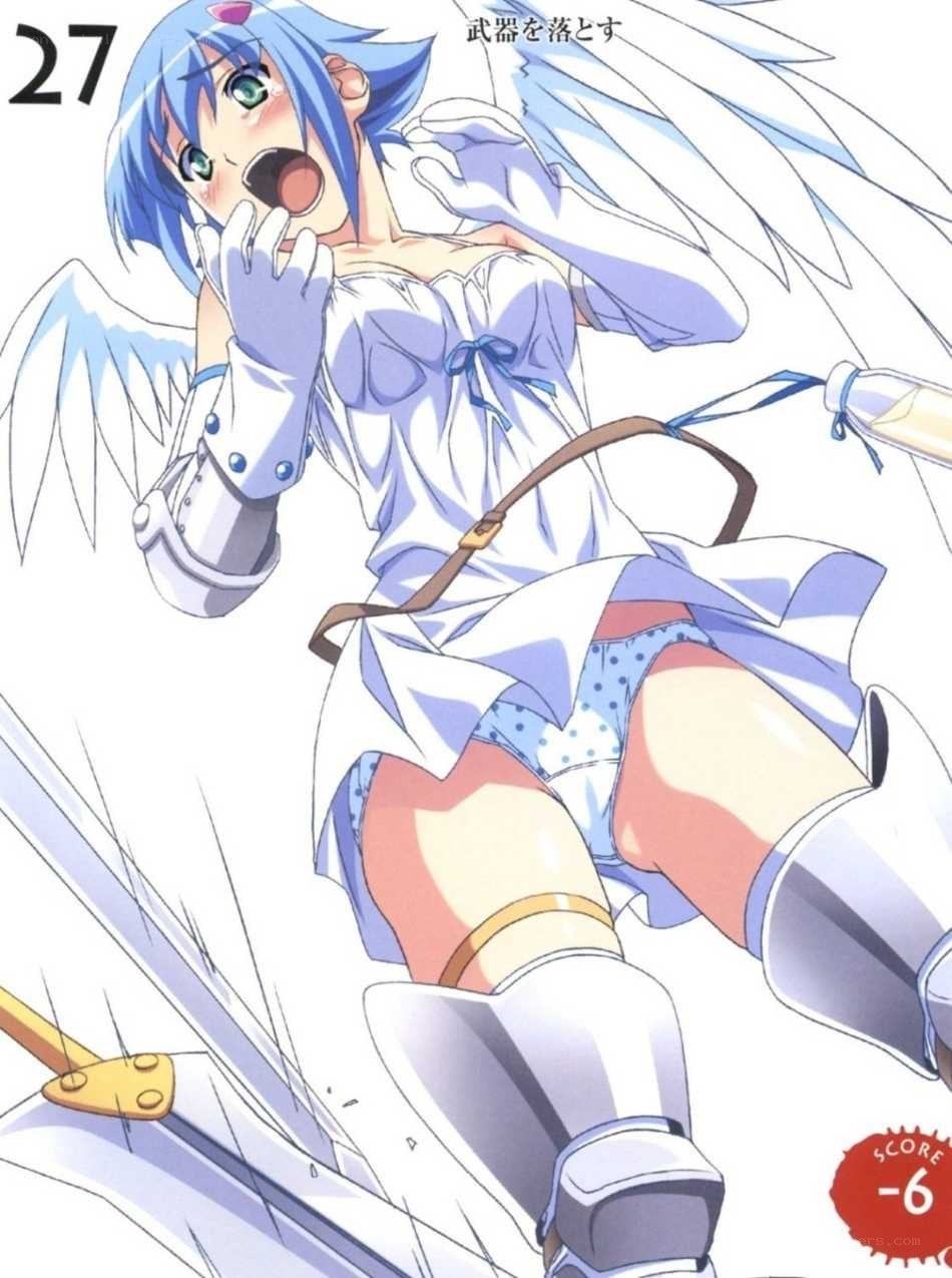 Blue-haired angel in distress