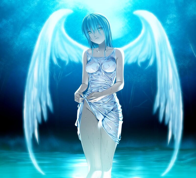 Blue-haired Angel Woman — Blue