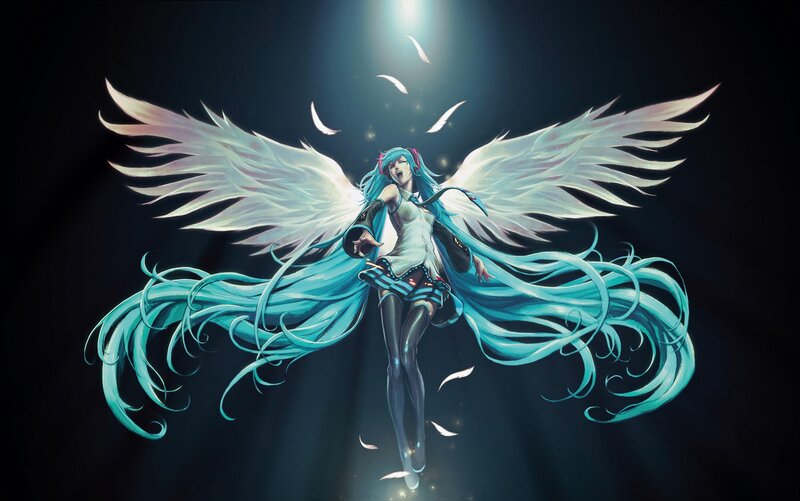 Blue-haired Angelic Figure — Cyan