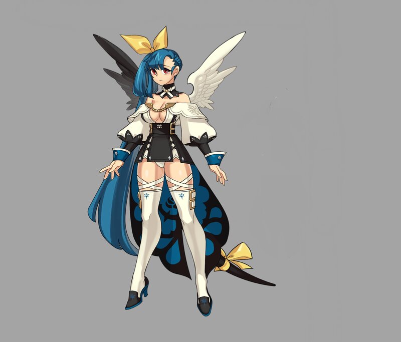 Blue-haired Angelic Woman