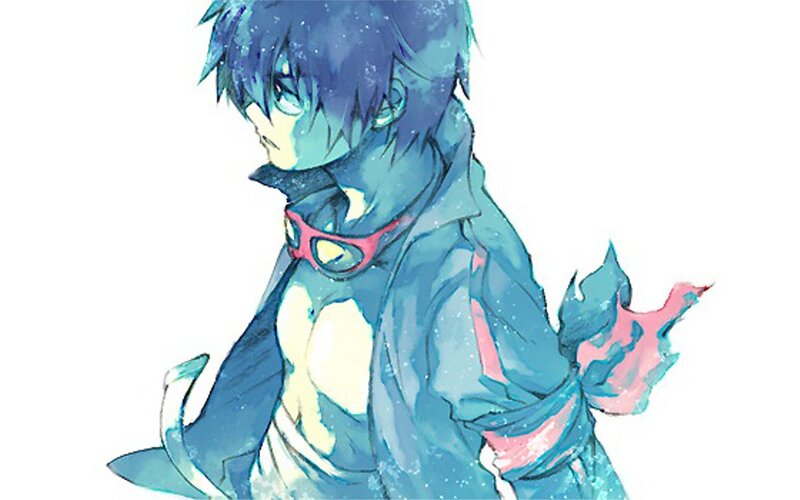 blue-haired anime character