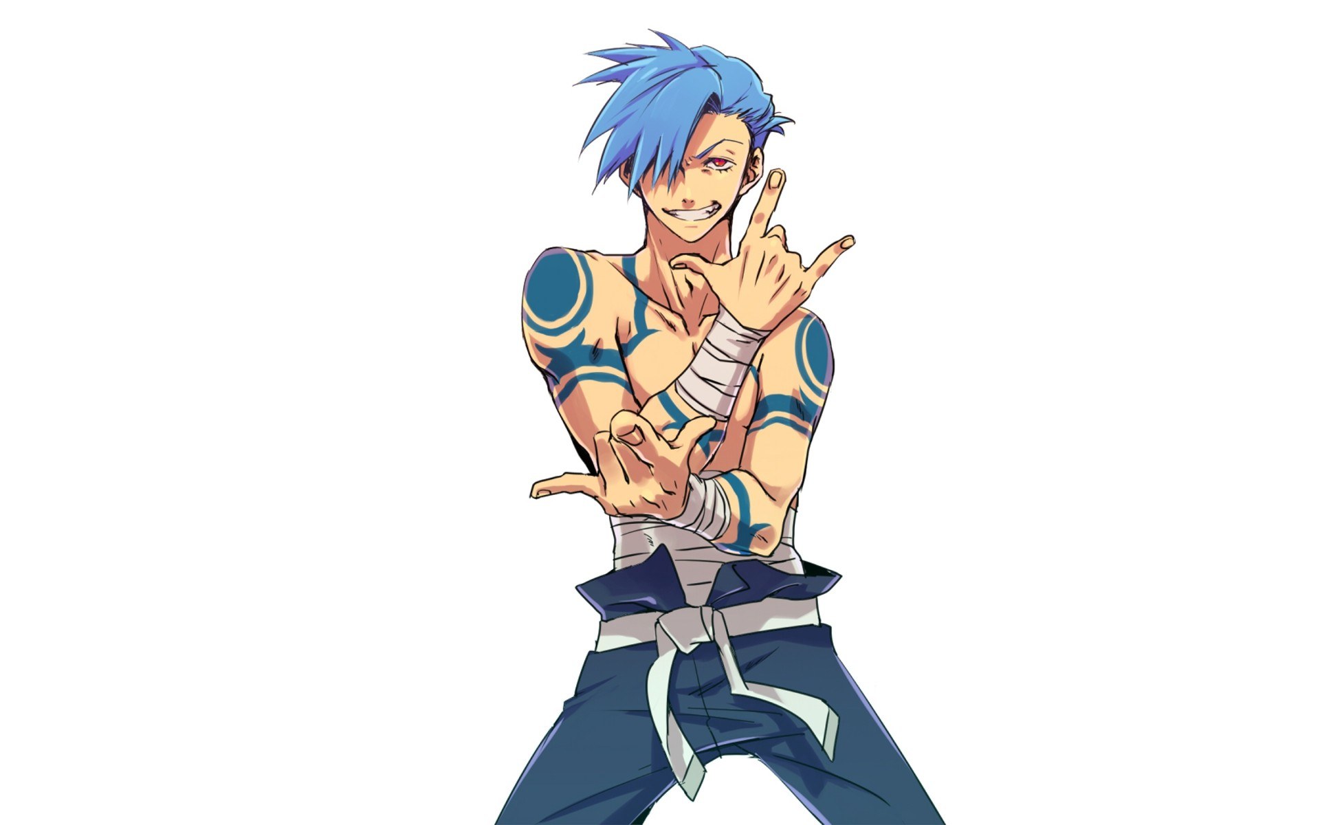 blue-haired anime character