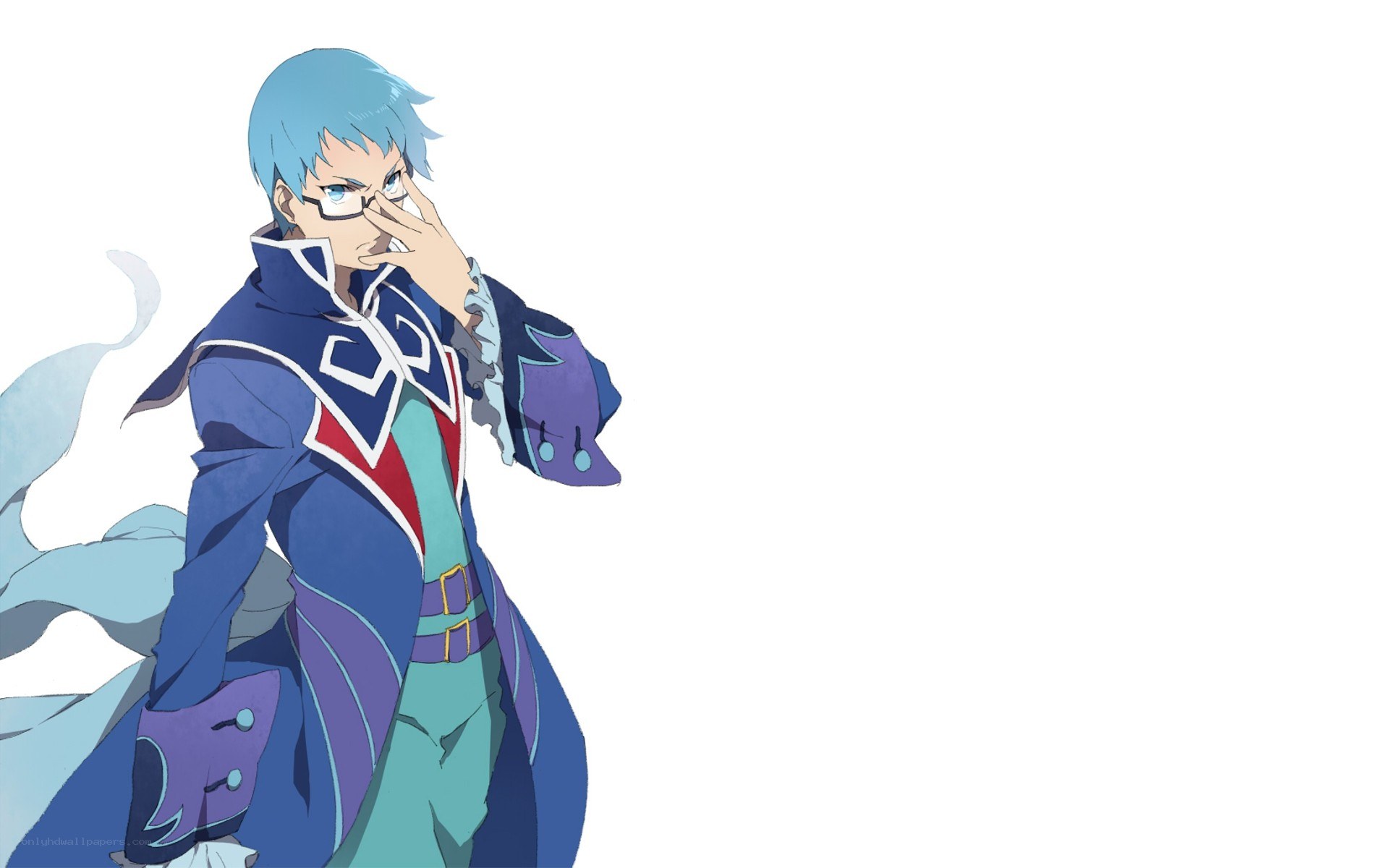 blue-haired anime character
