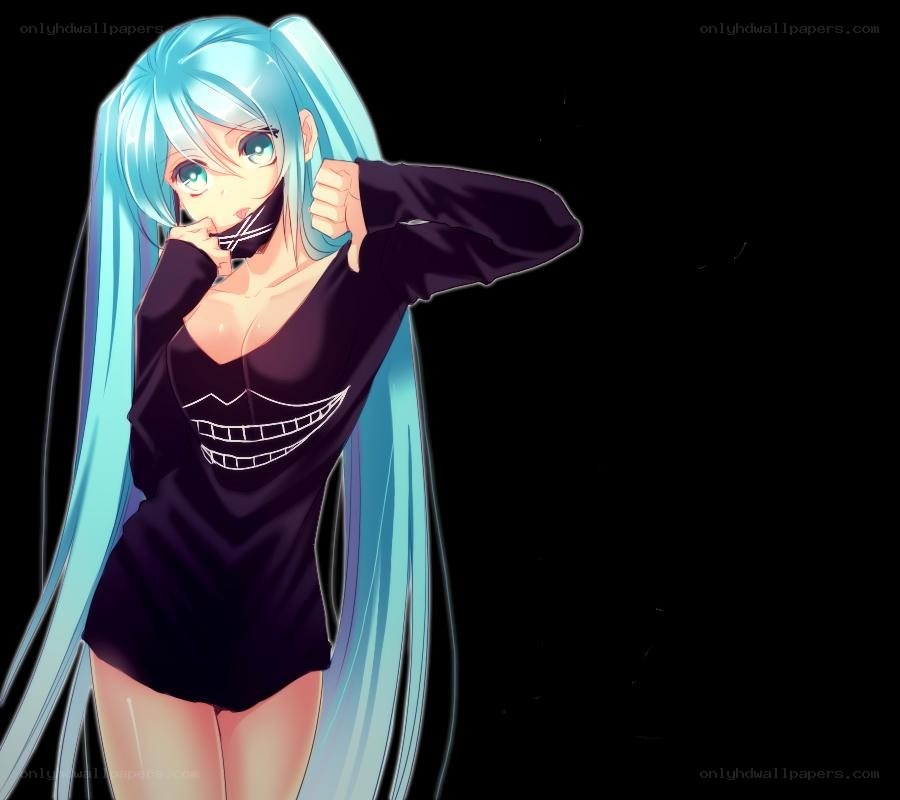 blue-haired anime character