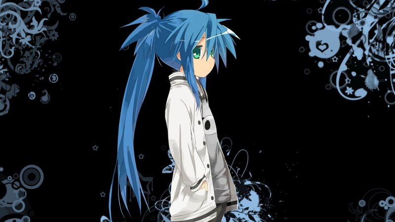 blue-haired anime character