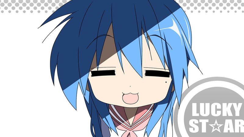 blue-haired anime character