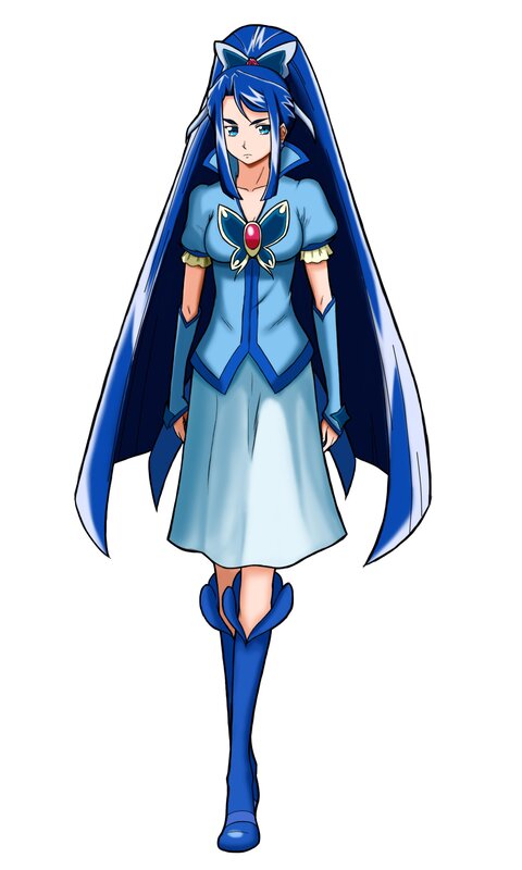 blue-haired anime character