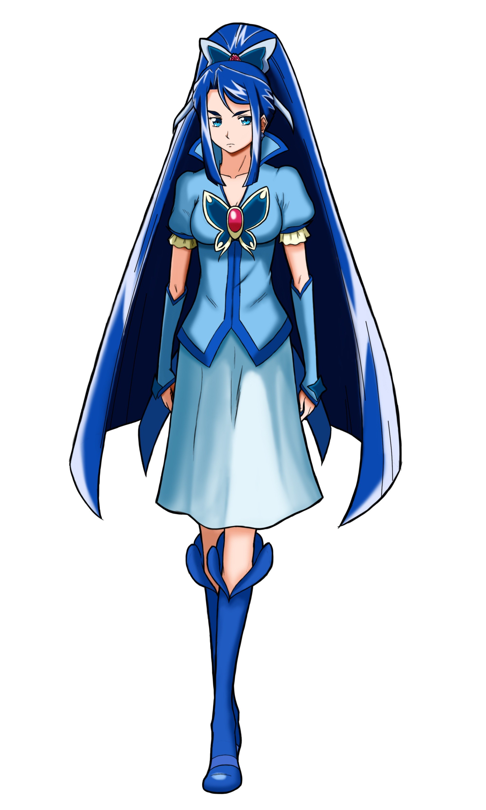 blue-haired anime character