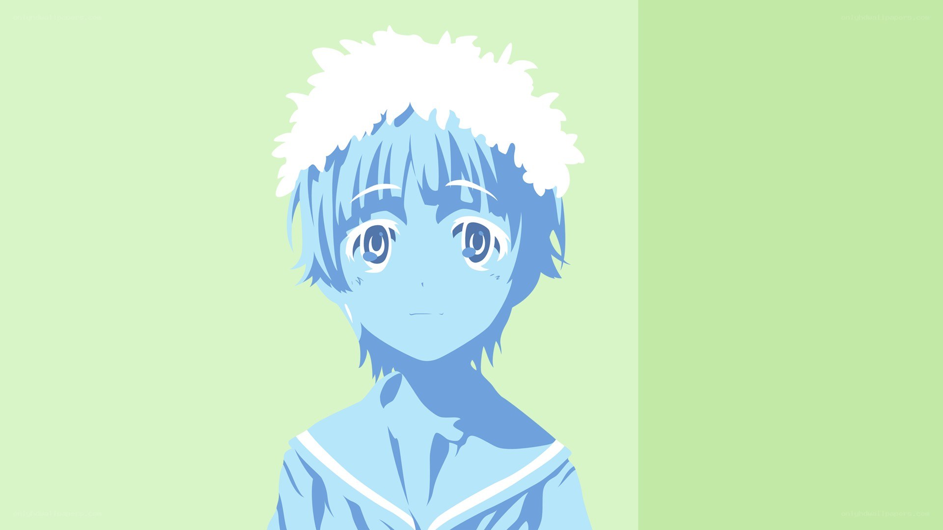 blue-haired anime character