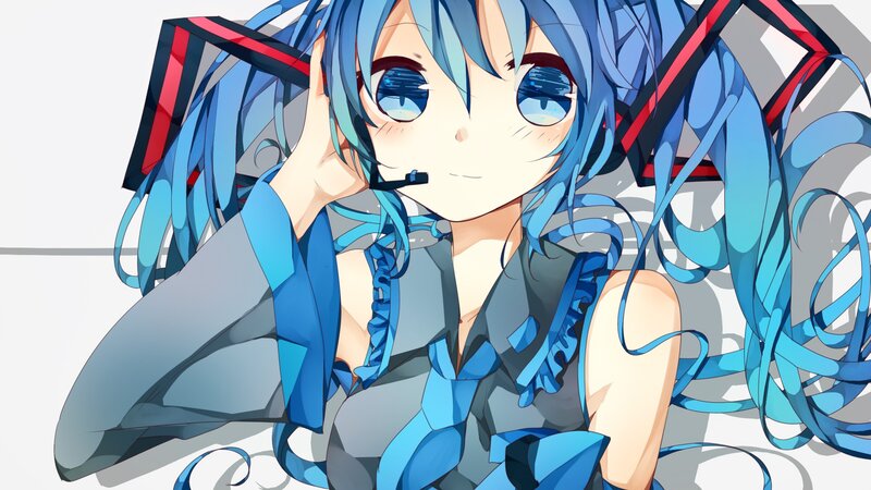 blue-haired anime character