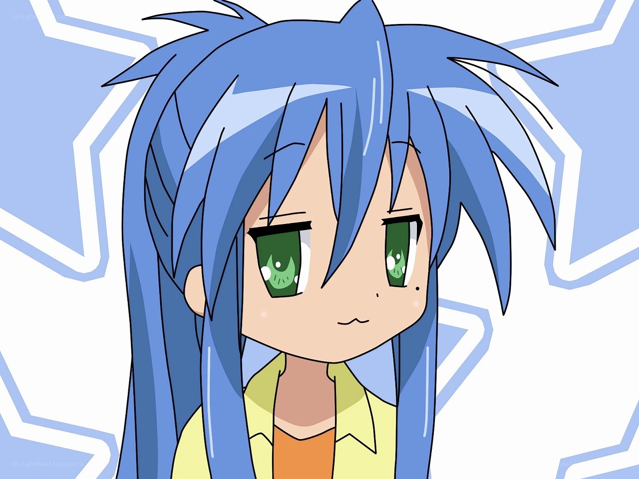blue-haired anime character