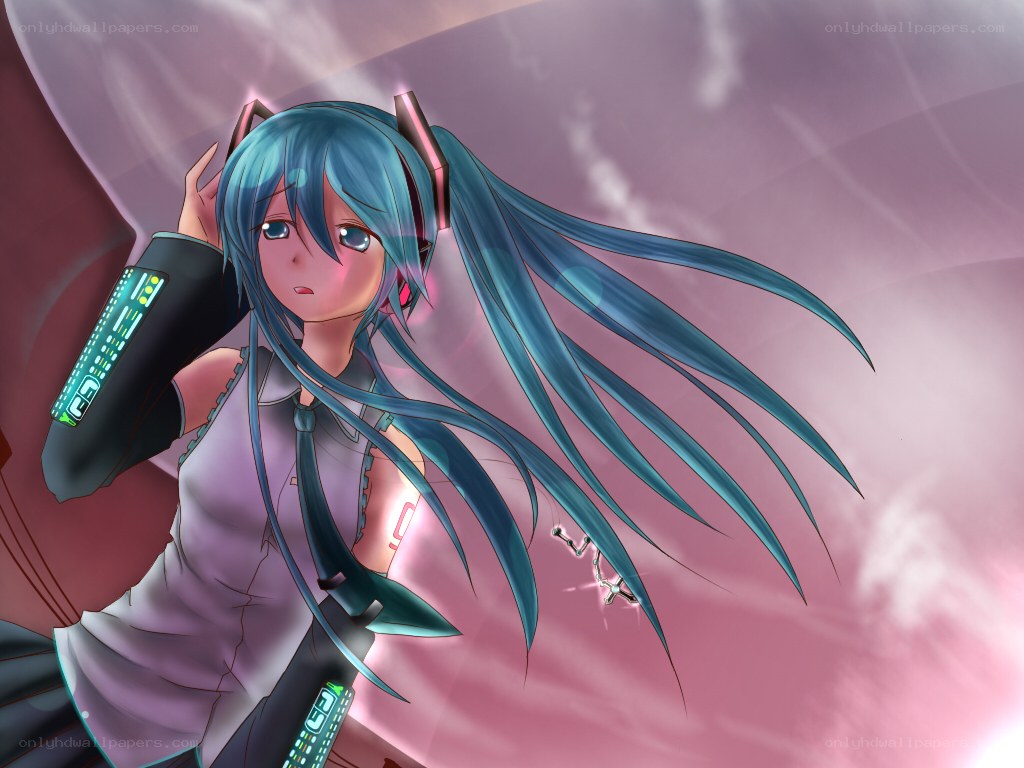 blue-haired anime character