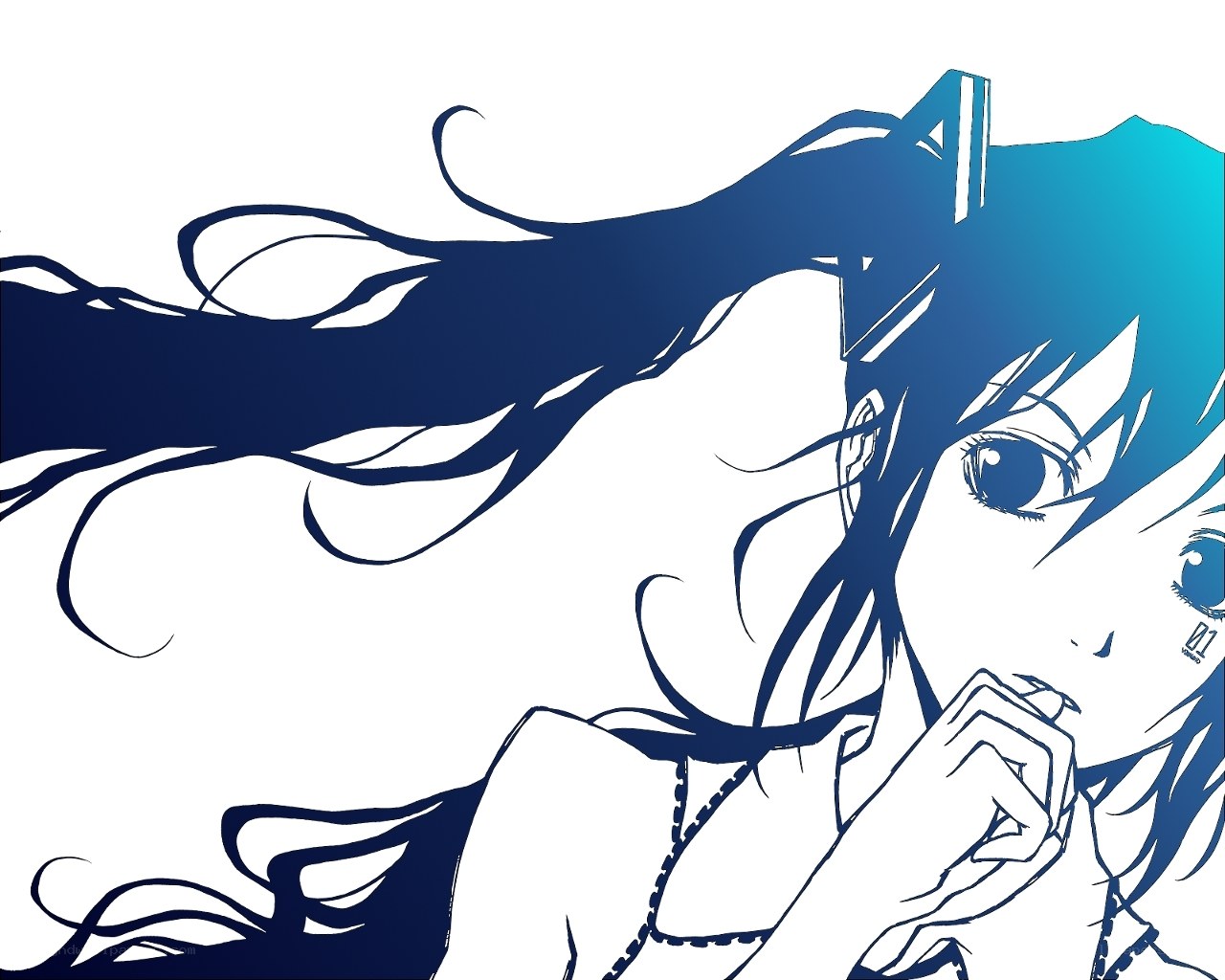blue-haired anime character