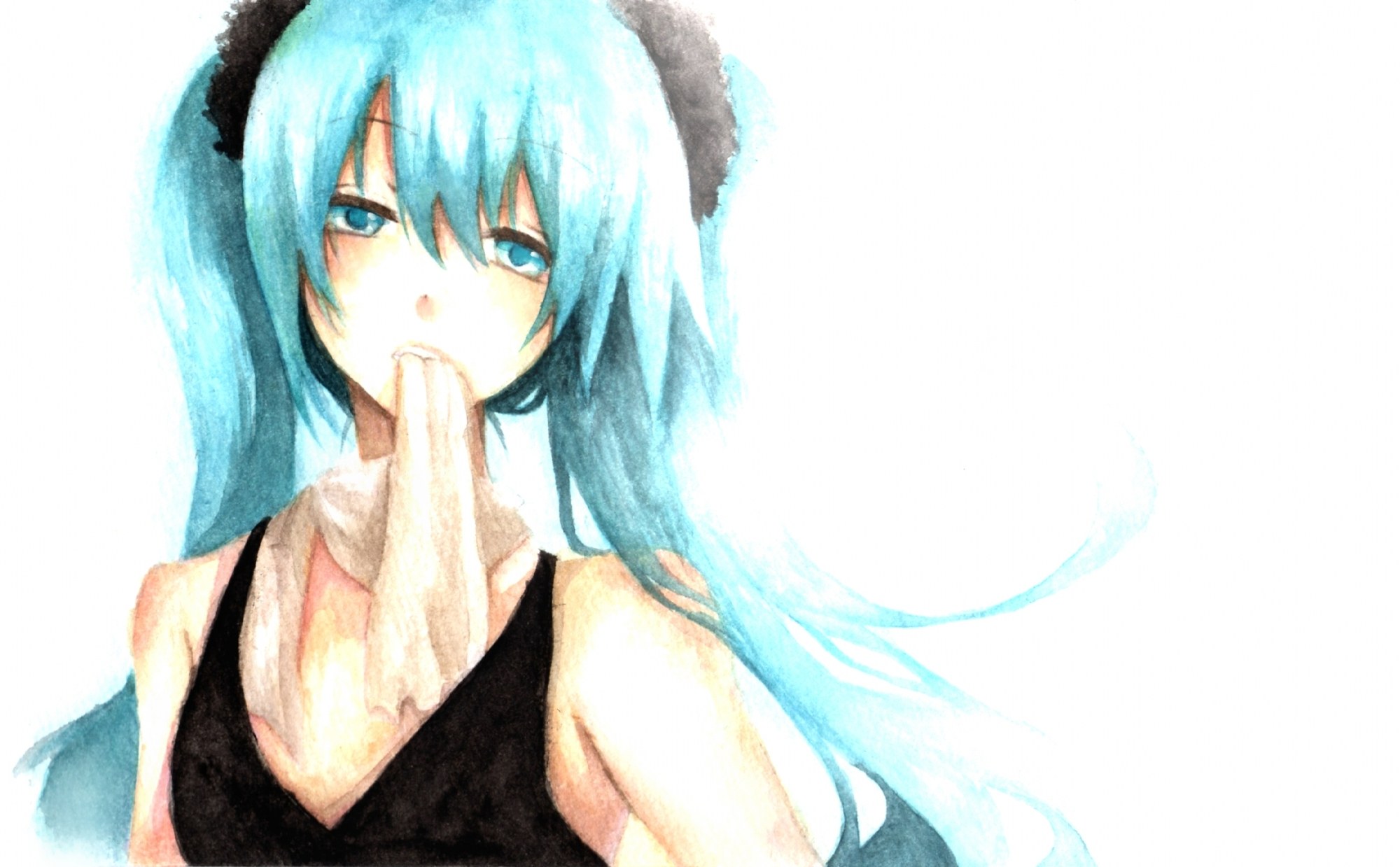 blue-haired anime character