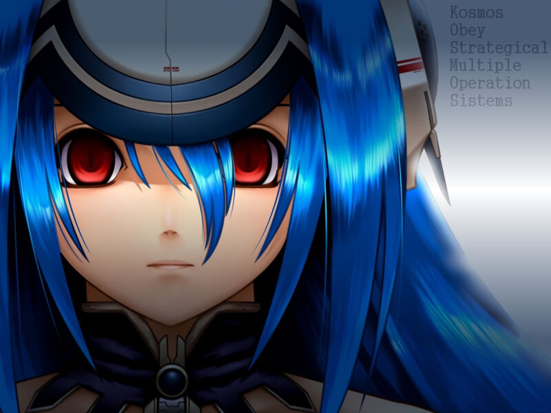 blue-haired anime character
