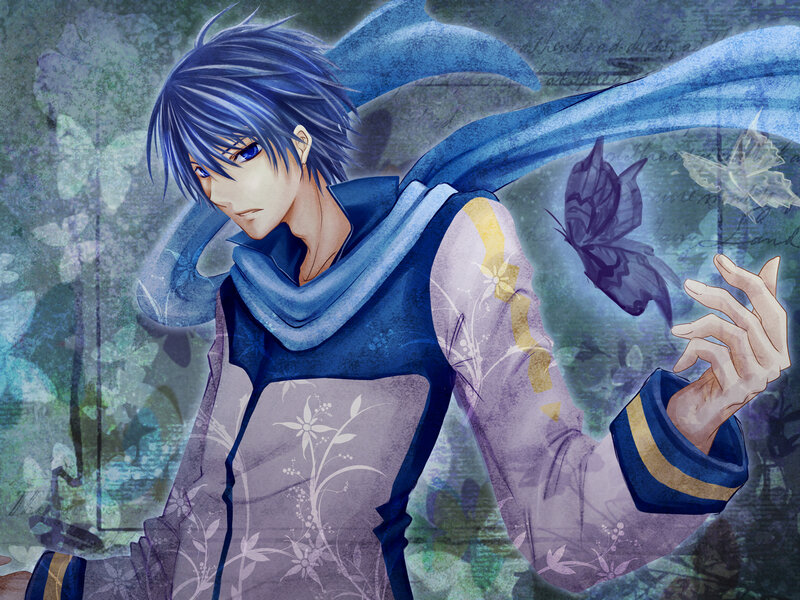 blue-haired anime character