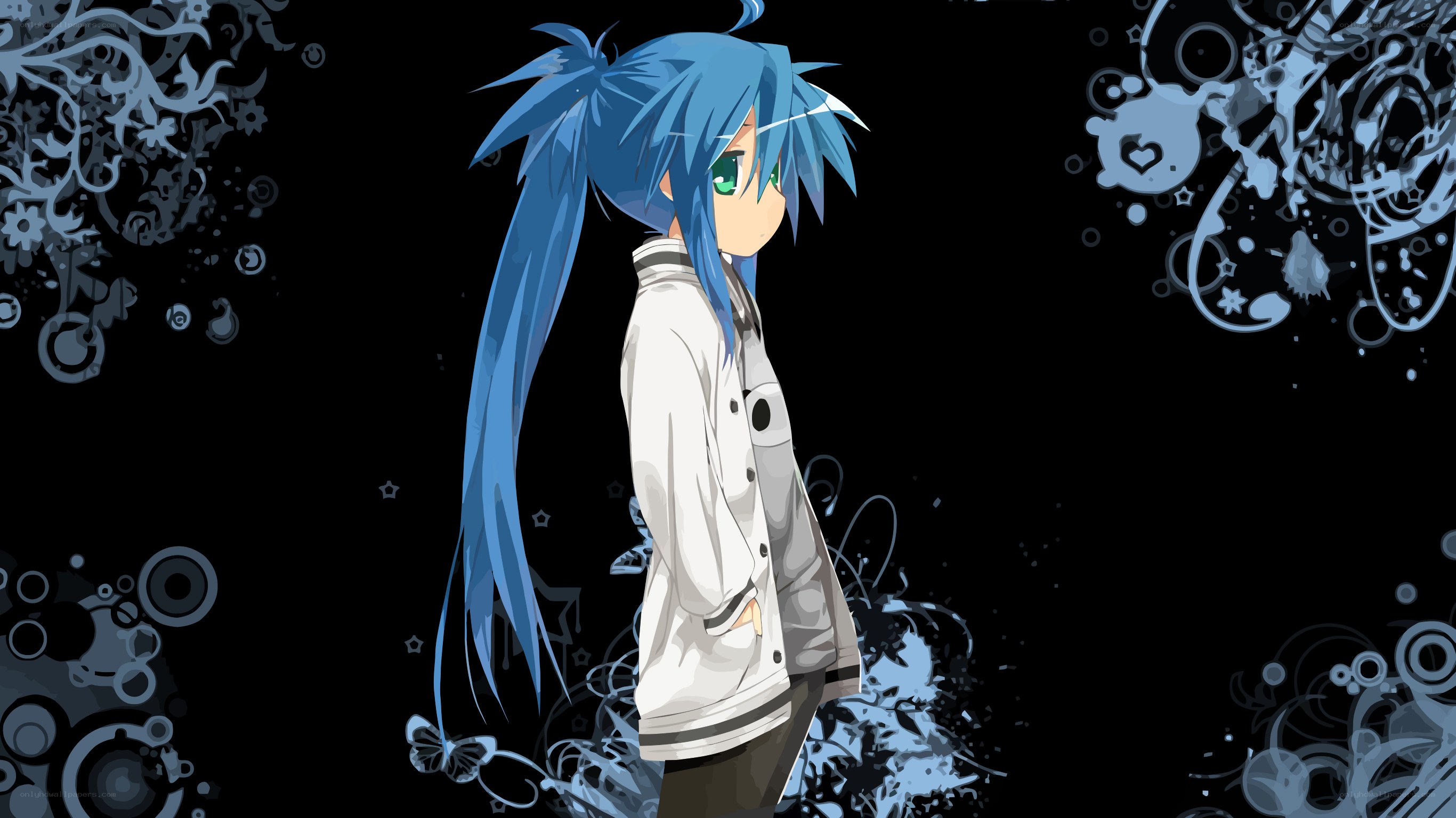 blue-haired anime character