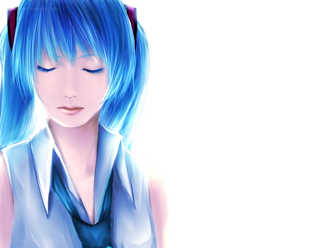blue-haired anime character