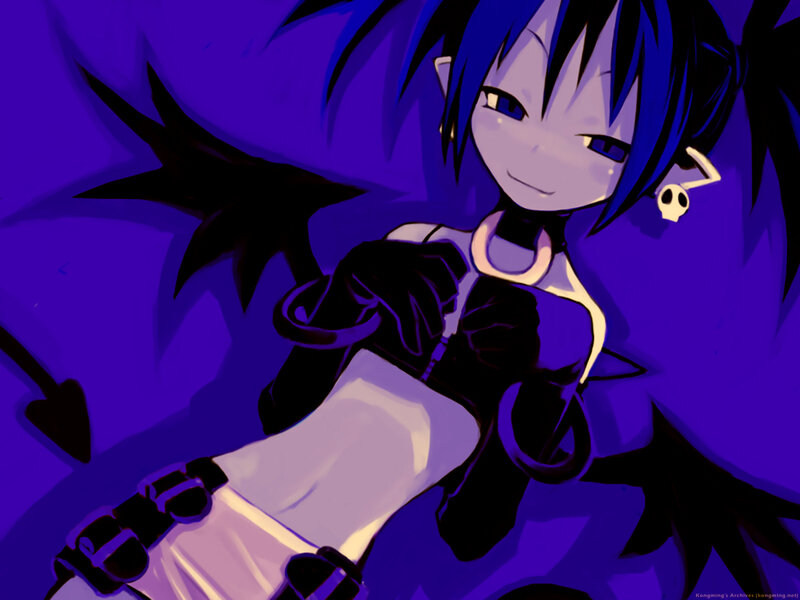 blue-haired anime character