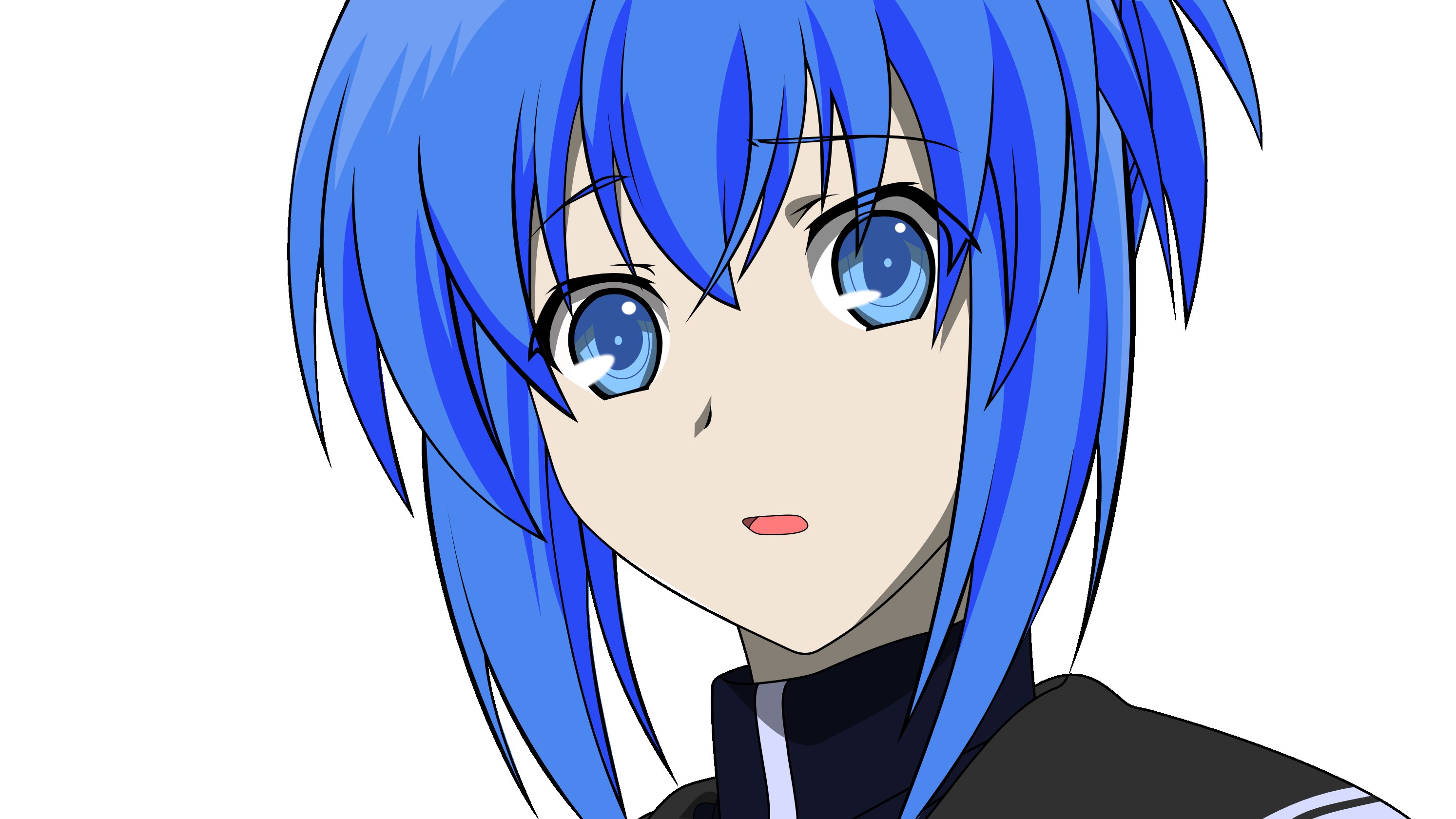blue-haired anime character