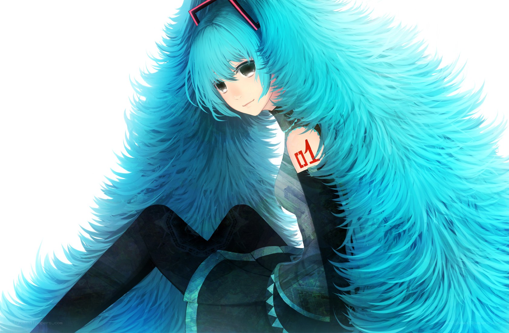 blue-haired anime character