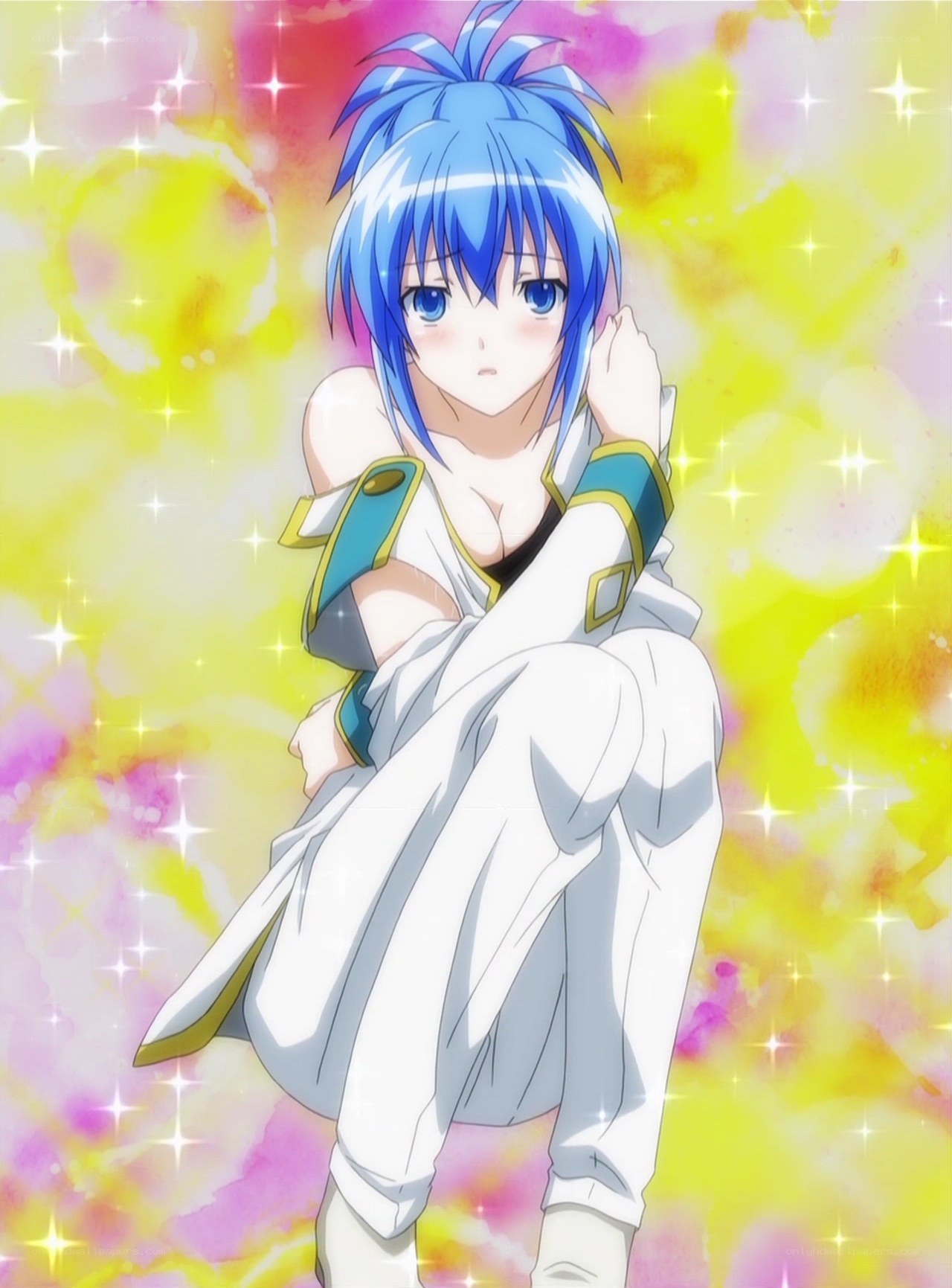 blue-haired anime character