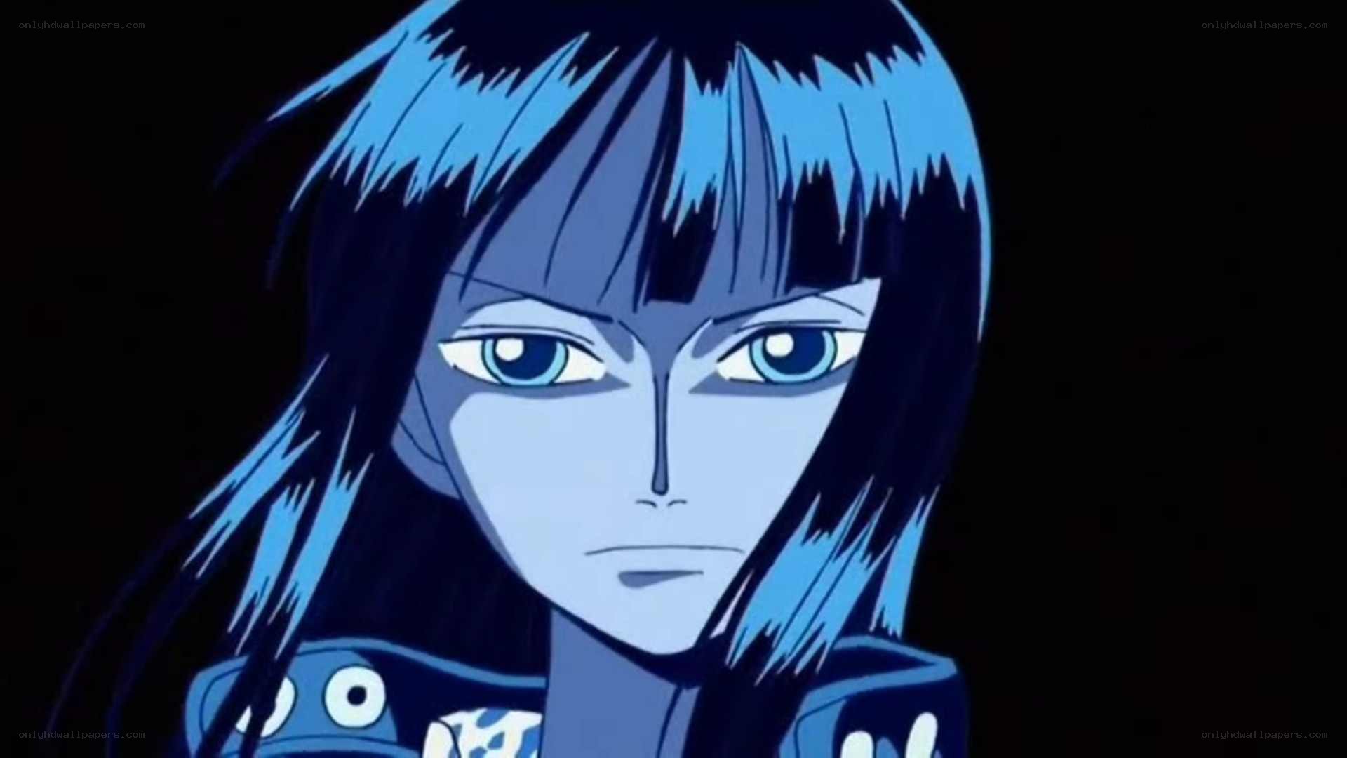 blue-haired anime character