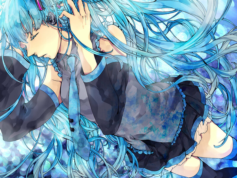 blue-haired anime character