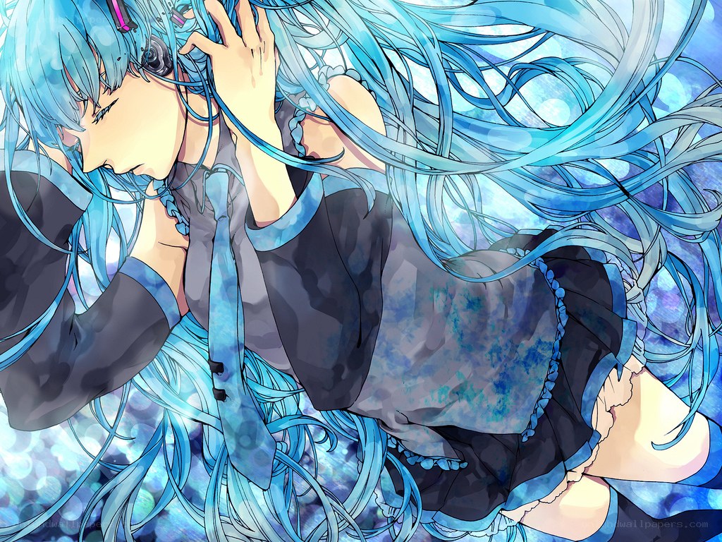 blue-haired anime character